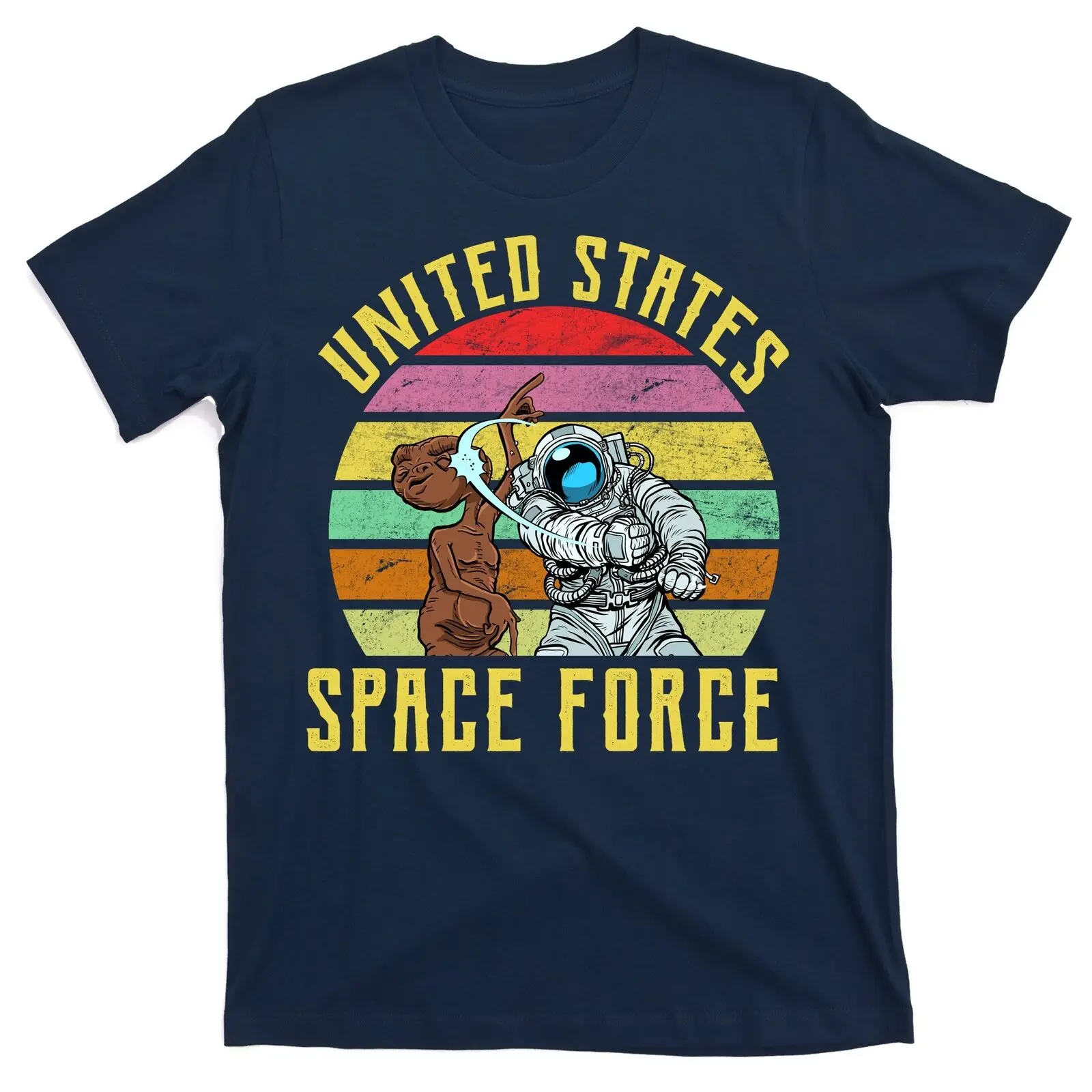 Тениска с инопланетянином на космическите сили на САЩ в ретро стил с дълги ръкави