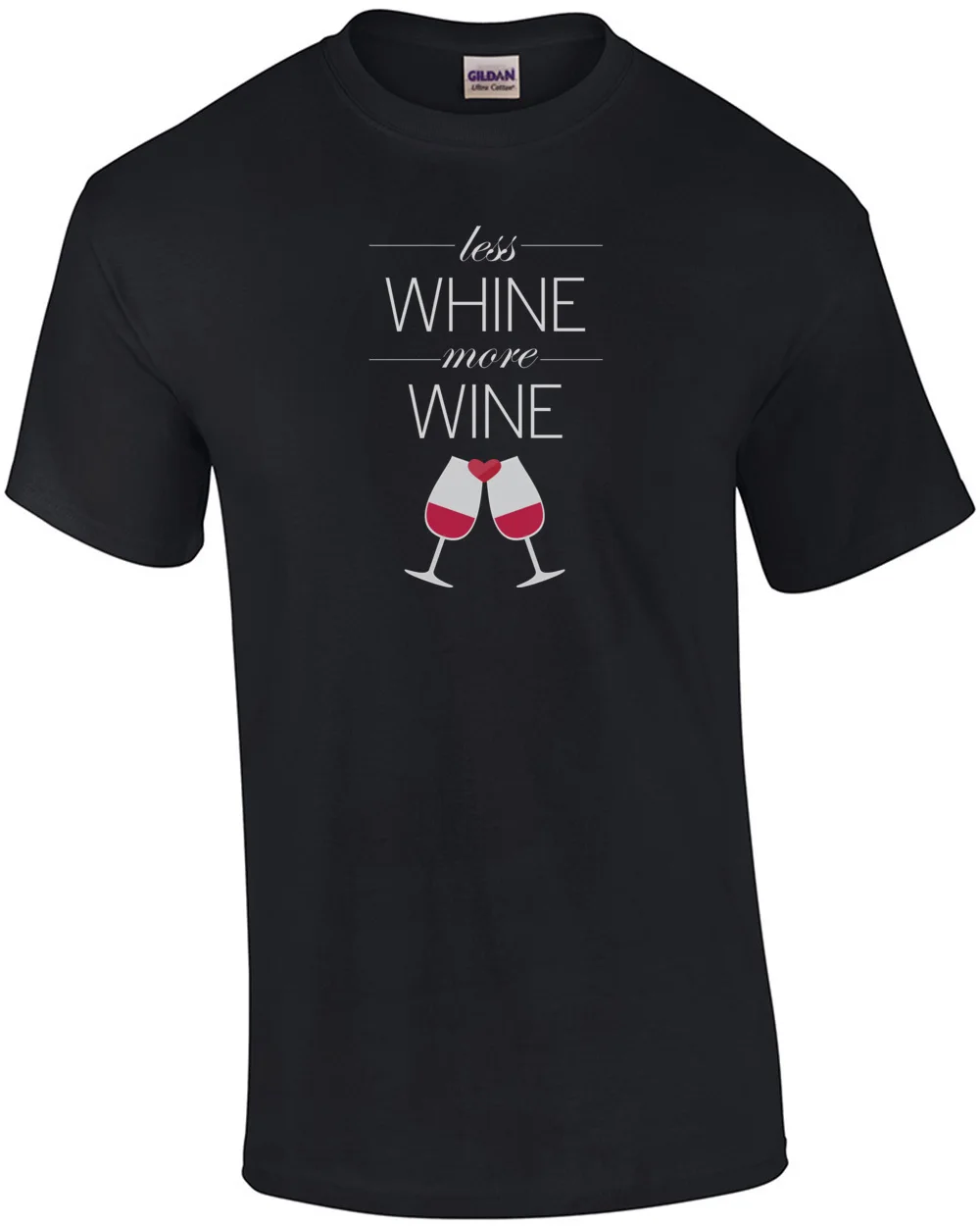 По-малко нытья - повече вино - забавно вино тениска