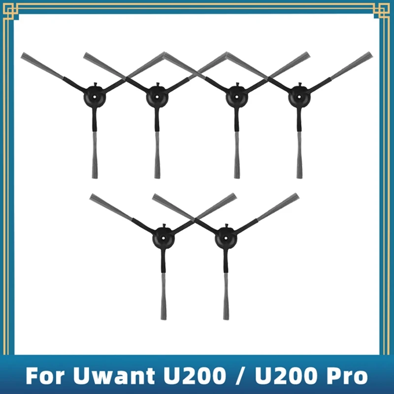 6 бр. Взаимозаменяеми резервни части за робот-прахосмукачка Uwant U200/Pro U200, моющаяся странична четка