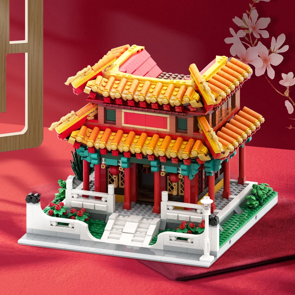 Креативен световно известни културни, архитектурни градивен елемент на Модел на Китайския храм Фигурки Тухли Колекция от играчки за подарък на момчетата