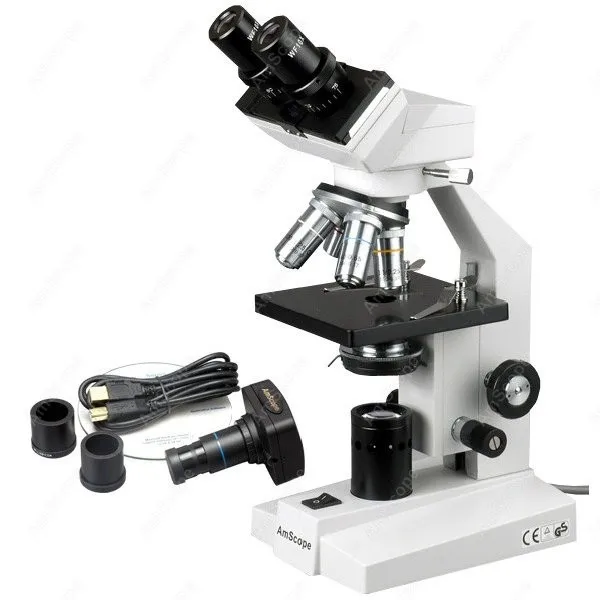 Бинокъла на съставен микроскоп-AmScope доставя Нов Бинокъла на съставен микроскоп 1000X + 1.3-мегапикселова камера В100-M