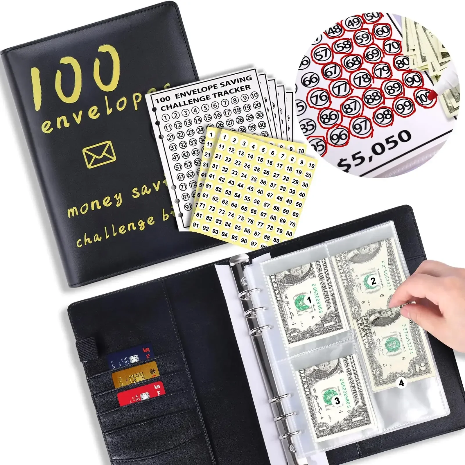 100-дневен набор от пликове за спестяване на пари 100-дневен набор от пакети за спестяване на пари