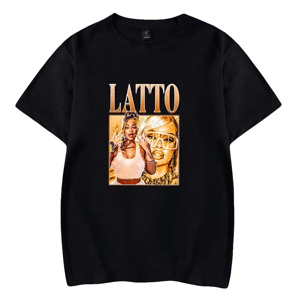 Тениска с принтом Big Latto Rapper, мъжка тениска с кръгло деколте, ежедневни риза в стил хип-хоп с къс ръкав