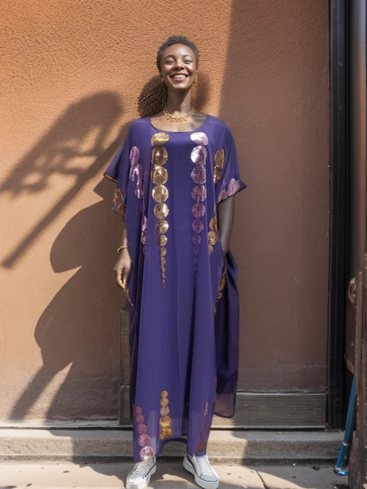 Африкански рокля от две части за Жените 2023, на Традиционното Нигерийски Сетчатое Рокля-Кафтан с Гореща Сверловкой, Мюсюлмански Халат Абая, Дамски Дрехи