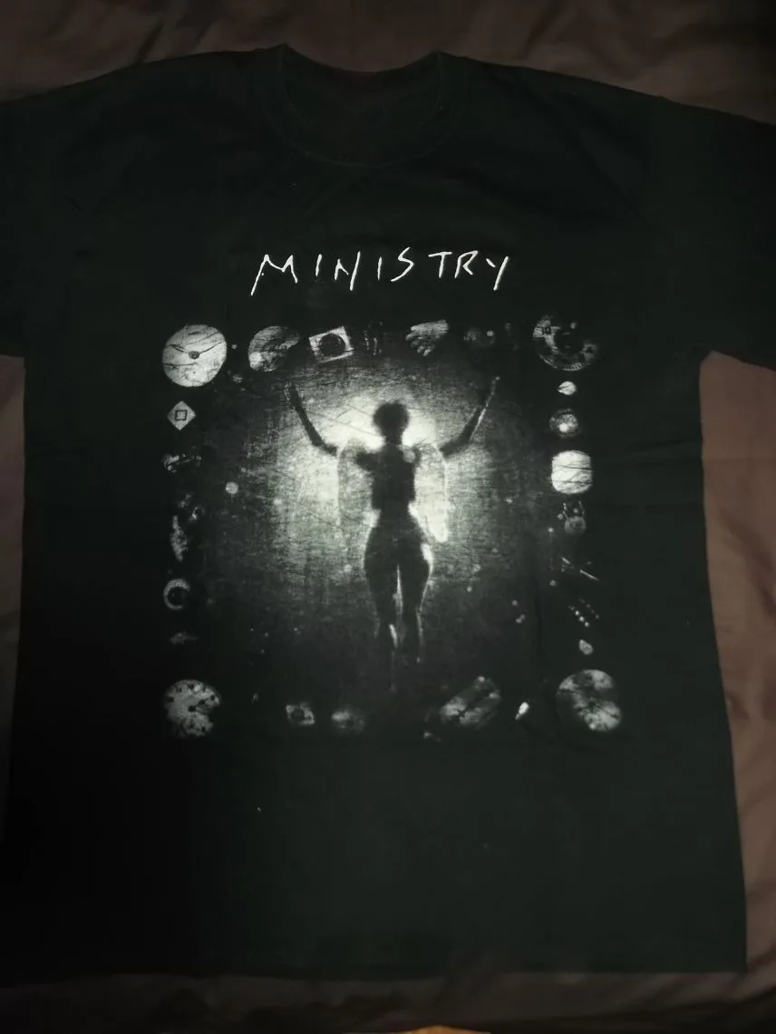 Тениска Ministry Psalm 69 от черен памук с къс ръкав, мъжки размер от S до 5XL NB862