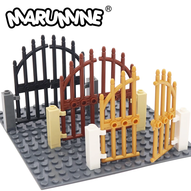 Строителни Блокове Marumine City Вратата 42448 1x4x9 Извити Железни Врата MOC Аксесоари Тухли За Дома И Градината Строителни Детайли Assmble