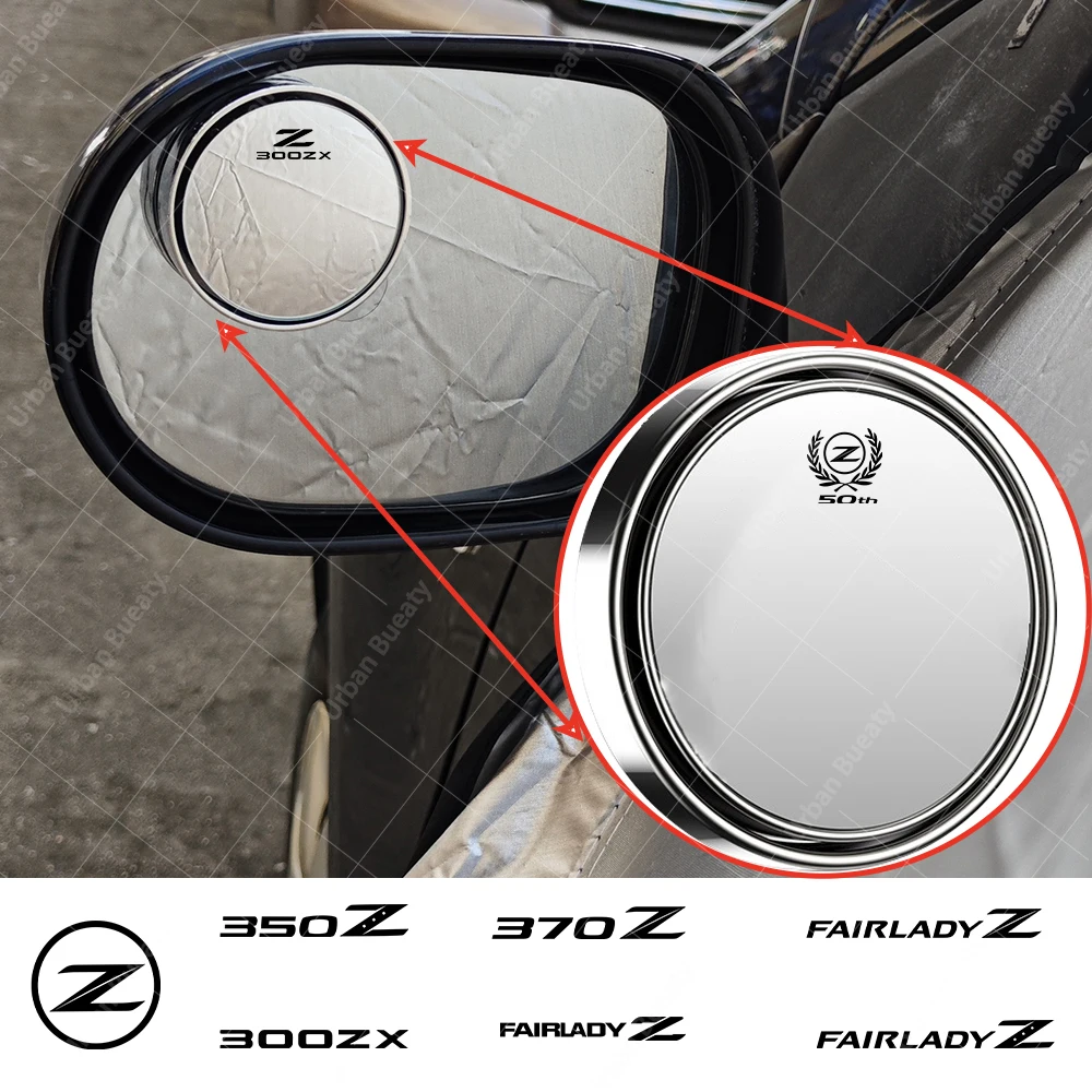 Помощно огледало за обратно виждане С Широкоугольной Кръгла Рамка за Сляпа зона Nissan 300ZX Fairlady Z Z31 Z32 Z33 350Z 370Z Z34 RZ34 Z GTS