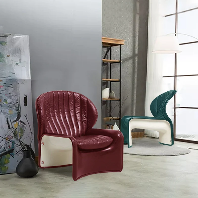 Креативен Дизайн на Лек Луксозен стол Lotus със Специална форма за арт-дейности за свободното време, Единична Чист Червен Стол FRP Villa Hotel