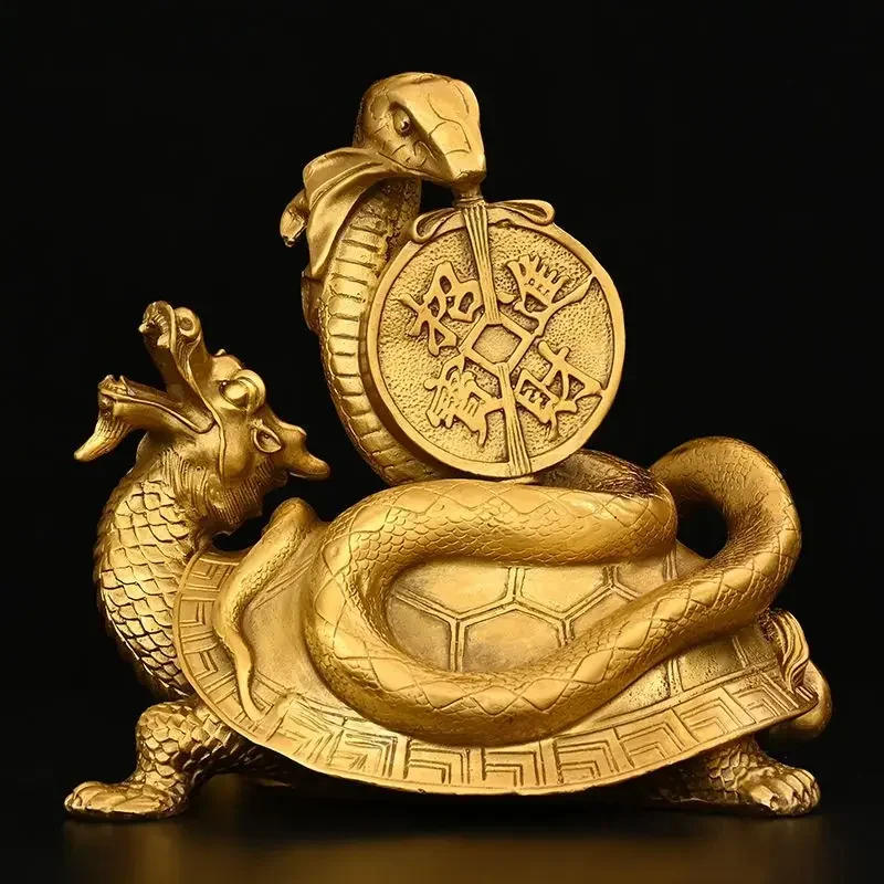Четири Духовни Любимец Костенурка, Змия, Напълно Мед украса за домашно магазин Xuanwu Ornaments, Скулптури за дома костенурка
