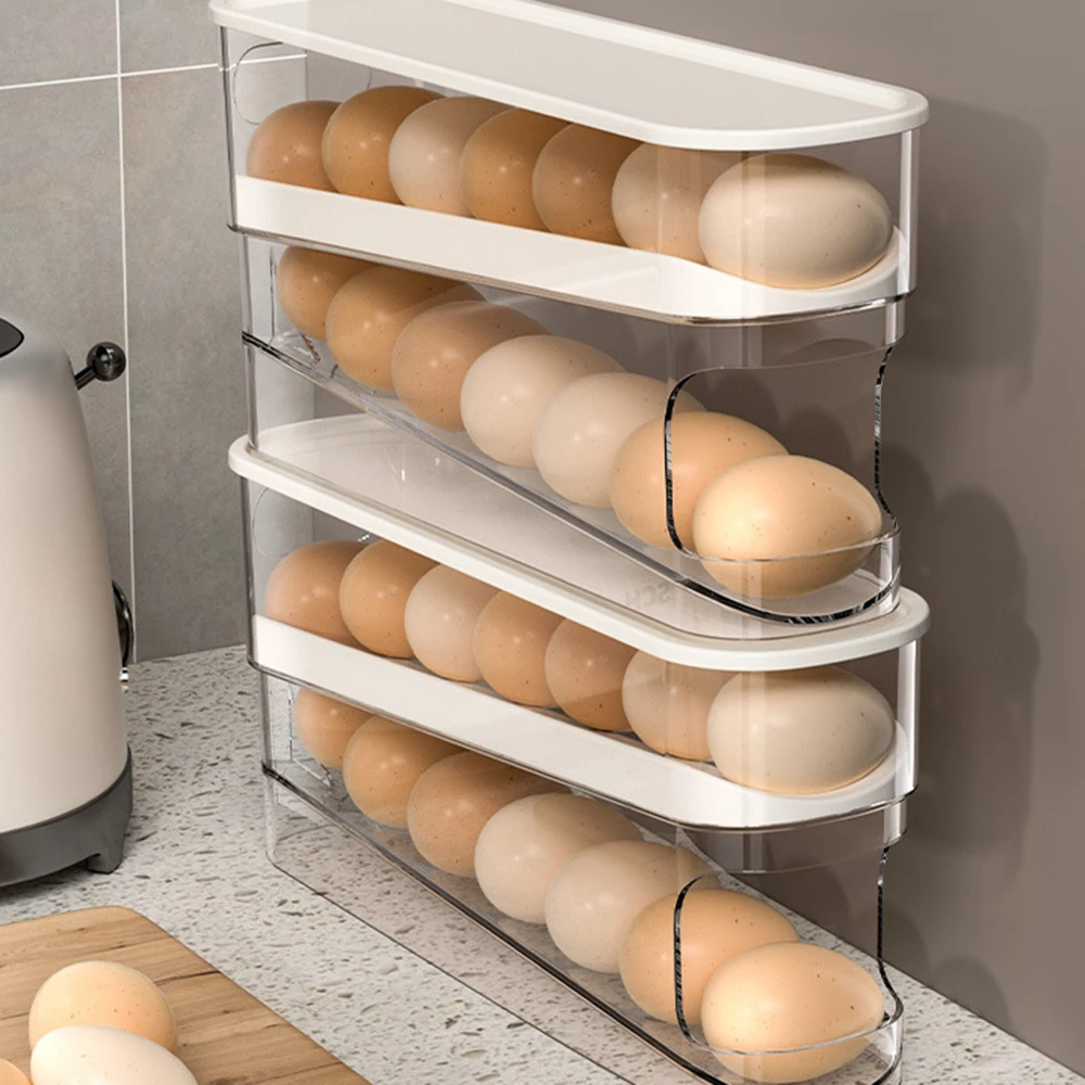 Двупластова прибиращ кутия за съхранение на яйца, универсален компактен тава за яйца за кухненски плот