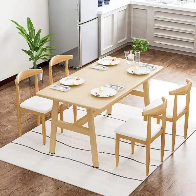 Официален маса за хранене HOOKI, малък жилищен дом, модерен проста маса за хранене и стол, маса за хранене за бърз отдих и чай