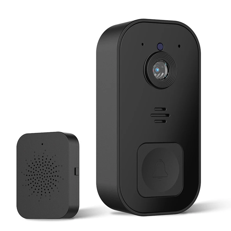Безжична Камера видео домофон звънец Интелигентен звънец Лесен за инсталация, Поддръжка 2.4 G Wifi Черен
