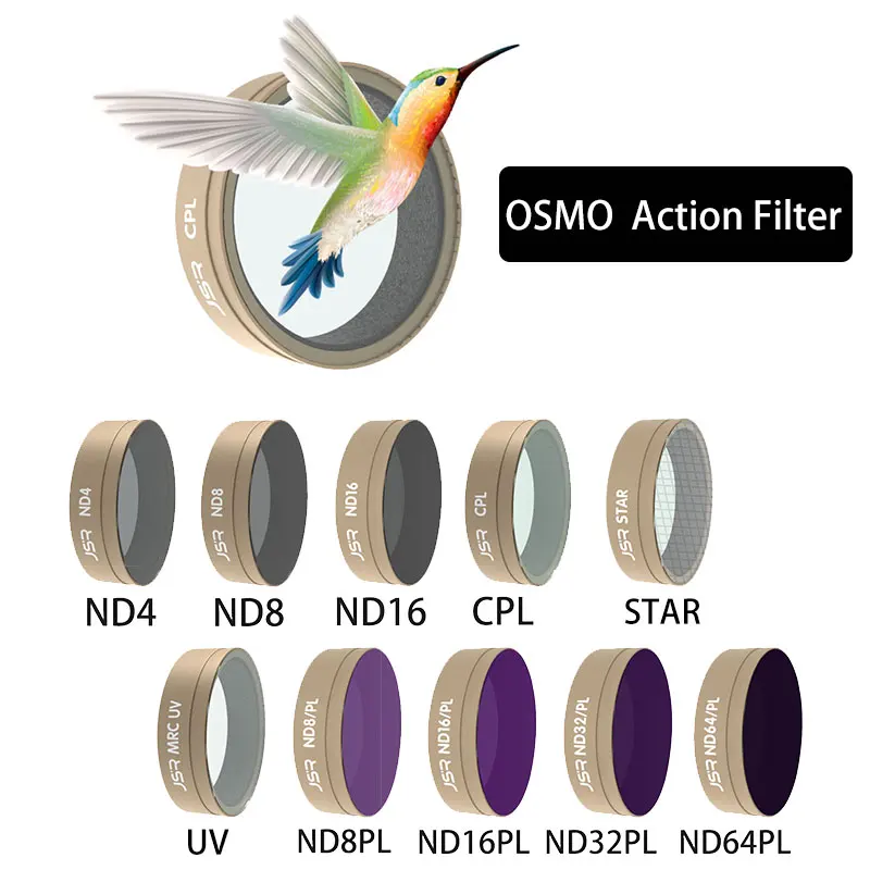 Osmo Action ND Filter 4 8 16 32/ Набор от филтри за лещи от оптично стъкло CPL/UV/Star За аксесоари за спортни екшън камери DJI Osmo