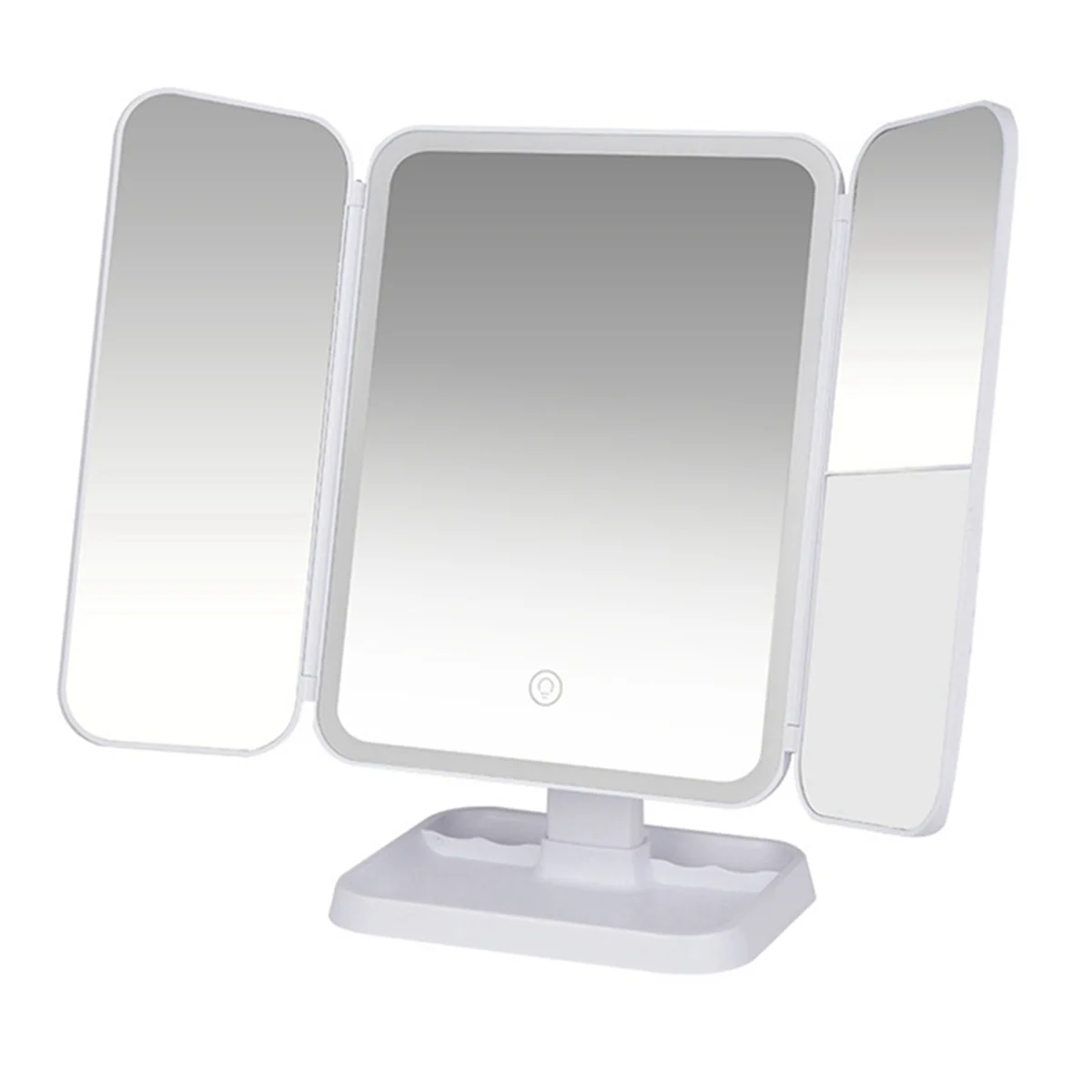 Трехстворчатое грим огледало с led осветление, огледало за грим в общежитието, умно огледало за грим, огледало с заполняющим светлина, бяло