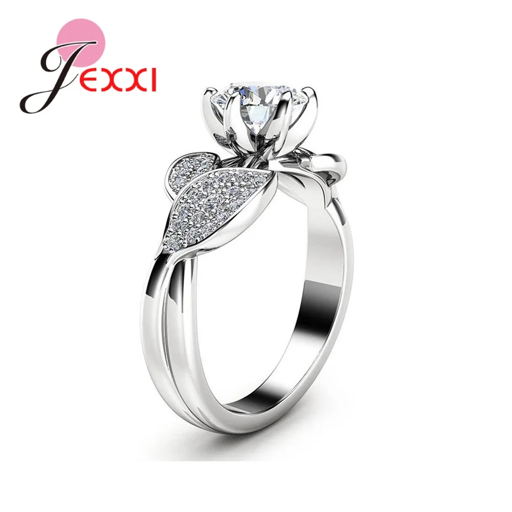 Луксозни Модни открити пръстени с кубическим цирконием AAA, оправляющее пръстен с цвете за жени, дами и момичета, модерен пръстен на пръста от сребро проба 925
