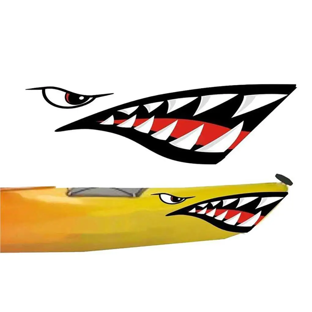 2 опаковки Стикер с изображение на зъбите на Акула, каска, Графити, Автомобилни Каяци