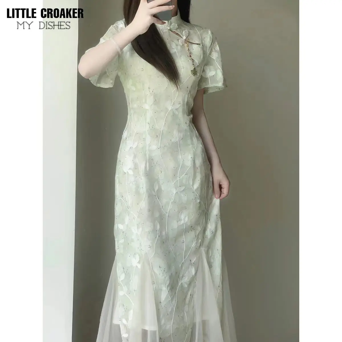 Ново Дамско Елегантно Бельо обличам Рокли с ретро-темперамент За млади момичета, Добро Ципао, Модерна жена Китайското Традиционната рокля