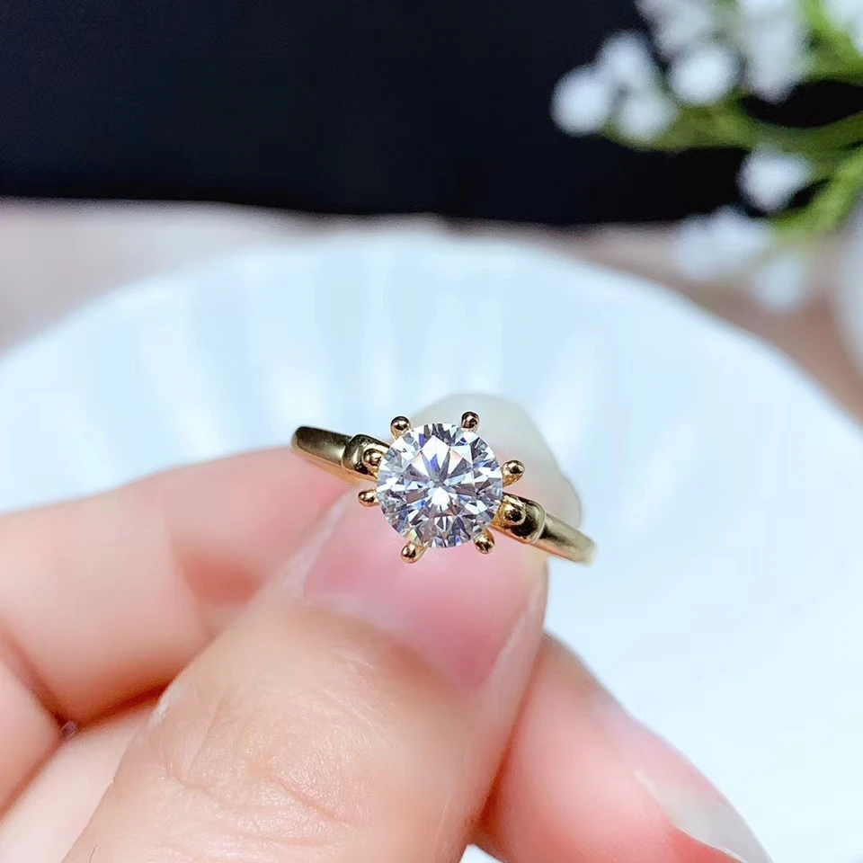 пръстен с потрескивающим скъпоценния камък муассанитом за жени, бижута, годежен пръстен за сватбата, вече пръстен от сребро 925 проба, подарък за рожден ден, нов стил