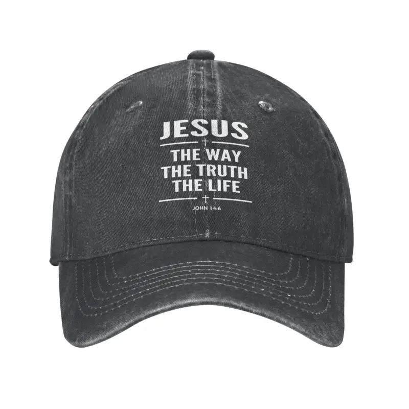 Изработена по Поръчка Памучен бейзболна шапка на Jesus The Way The Truth The Life На Открито Дамски Мъжки Религия Кръст Християнската Вяра Шапка За Татко Пролет