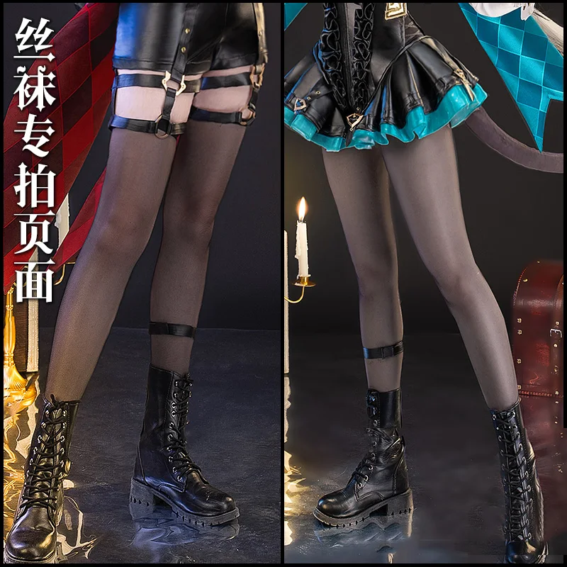 Играта Genshin Impact, Защото Линет Кафка, Секси черни чорапи, аксесоар за cosplay, женски костюм, дълги чорапи A