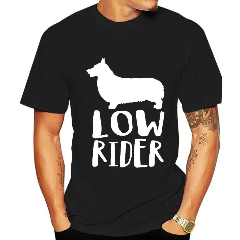 Мъжки t-shirt low rider, тениска corgi, готина тениска с принтом, тениски, топ