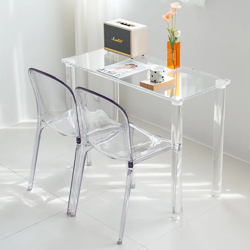 Акрилни дизайнерски трапезни столове с мобилен акцент, ергономични трапезни столове, модерни подови пластмасови шезлонги, мебели за дома Salle Manger