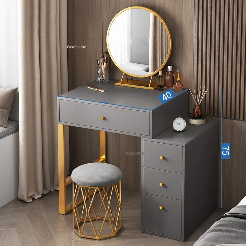 Модерни мебели Прости дървени тоалетки За спалня, светъл Луксозен скрин, шкаф за съхранение в Coiffeuse De Chambre Furniture