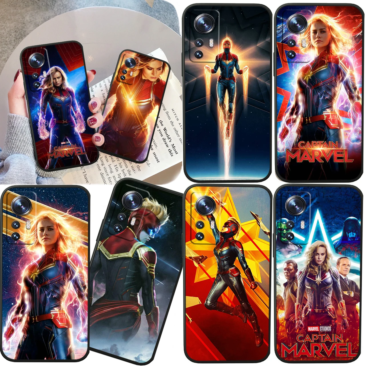 Супер captain Marvel за Xiaomi Mi 13 12T 11X 10T Note 10 Ultra Pro Lite 5G Мек силиконов черен калъф за вашия телефон