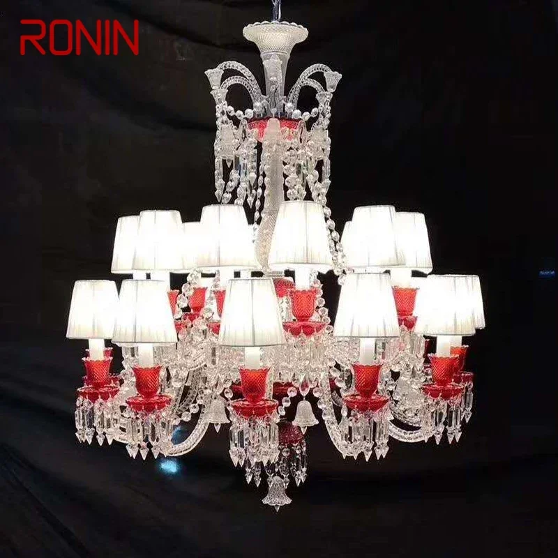 Кристална окачен лампа в стил луксозен RONIN, Европейската свещ, Художествена хол, Ресторант, спалня, Вила, Полилей