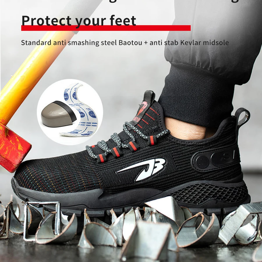 Работни обувки, защитни обувки със стоманени пръсти, мъжки обувки, дишаща работна обувки, мъжки туристически защитни обувки, защитни обувки от пробиване