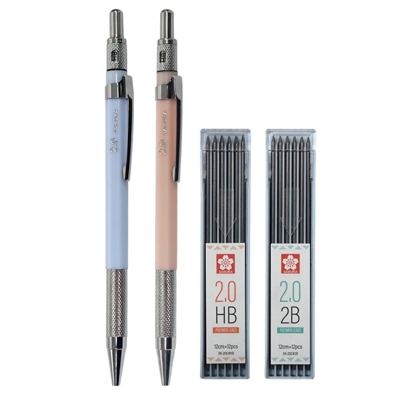 Метални механични моливи Sakura 2,0 мм За изготвяне на оловни заправками моливи за чертане на скици за ученици от училищни канцеларски материали