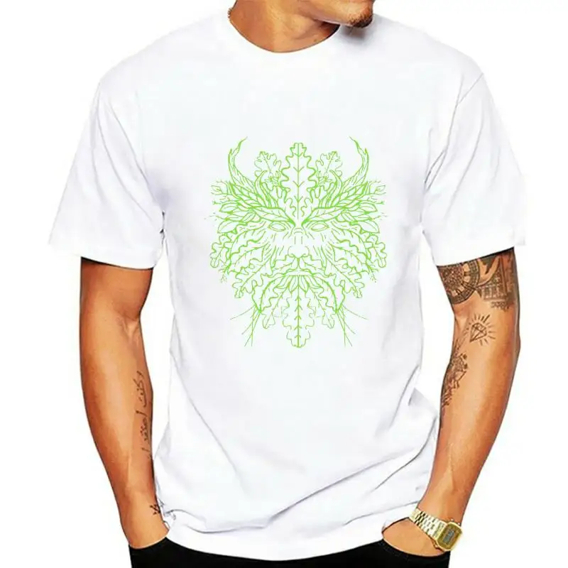Зелено човече Языческая Облекло Оккультная Мода Свръхестествена Рубашкаальтернативная Облекло Риза с Трафаретным Принтом мъжка тениска