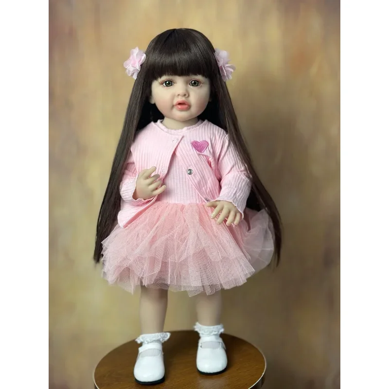 55 см Кукли-Реборн, 22 инча, Реалистична Кукла-поставка за момиче, Комплект за кукли с пълна с Мек силиконов корпус, Подарък за Дете на Рожден Ден.