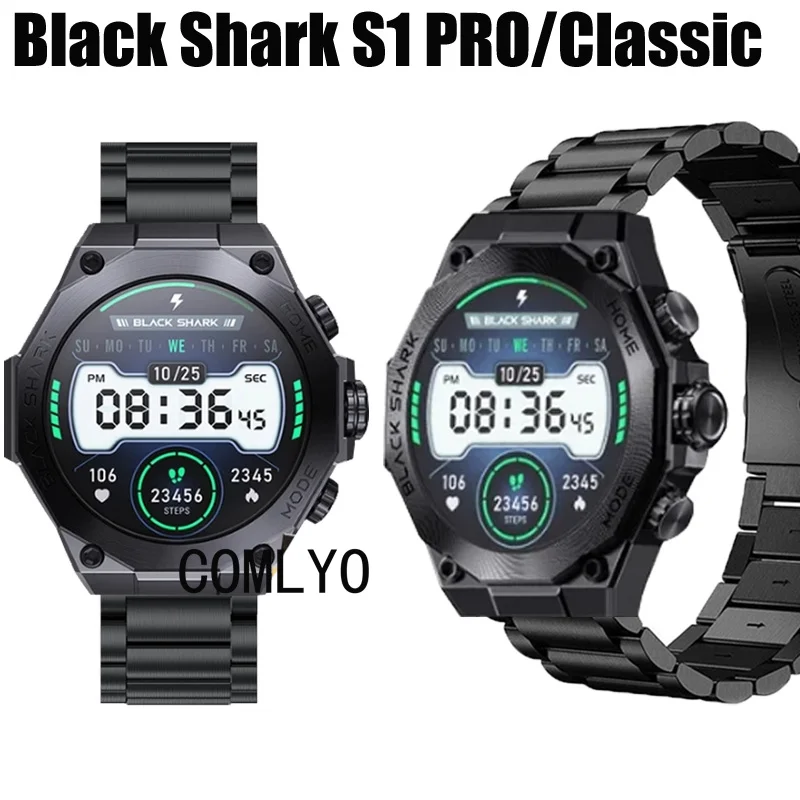 За Black Shark S1 Pro Класически каишка смарт часовници Метал, Неръждаема стомана Регулируема каишка Гривна Луксозен колан за жени, мъже