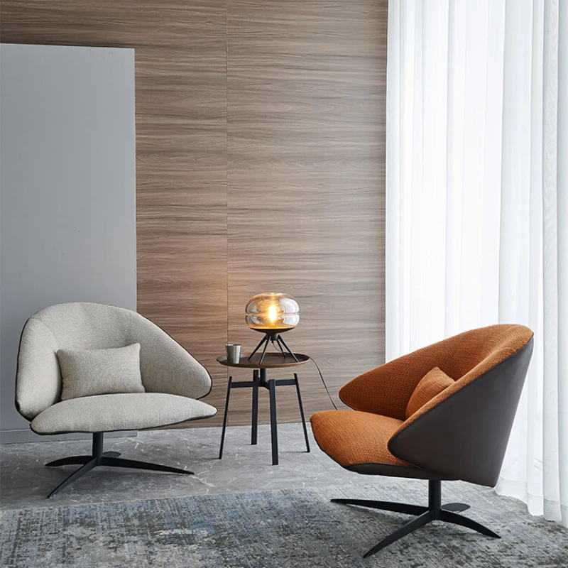 Скандинавски текстилен разтегателен диван и фотьойл за един човек, просто модерно кресло за отдих в хола, креативен дизайнерски стол с остри облегалка