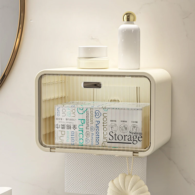 Тоалетна Водоустойчива Кутия за тоалетна хартия, Подвесная кутия за салфетки в банята върху стената, Рафтове за съхранение на хартия, чекмеджето за съхранение на Творчески кърпи за лице