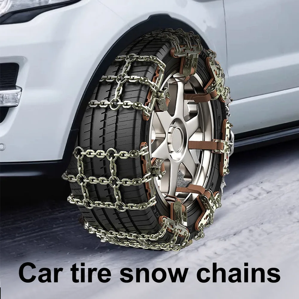 Мини железни вериги за сняг за автомобилни гуми, аварийни метални вериги за гуми на сняг, кал и пясък, подходящи за гуми с ширина 165-265 мм