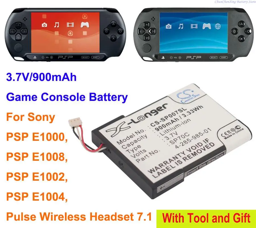Батерия игрова конзола OrangeYu 900 mah SP70C за Sony PSP E1000, PSP E1002, PSP E1004, PSP E1008, Безжични слушалки Pulse 7.1
