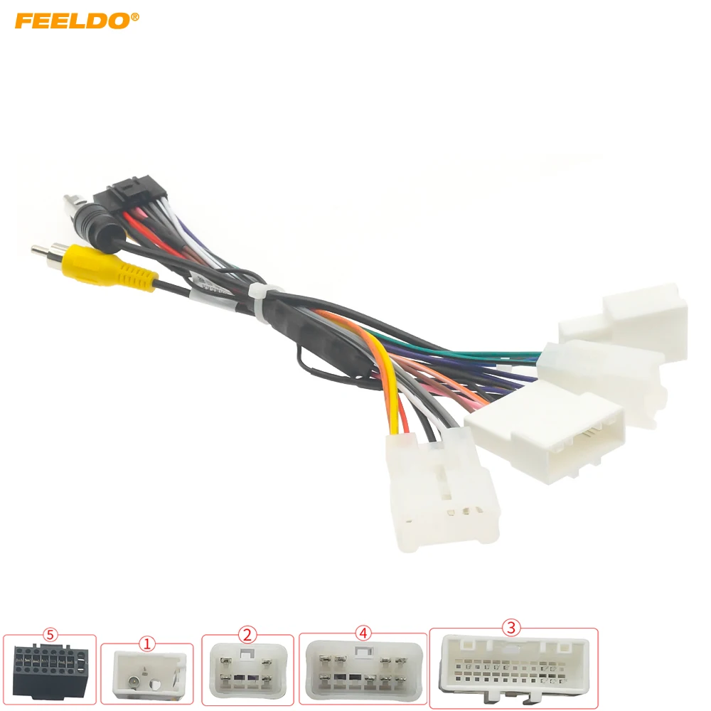 Адаптер окабеляването на 6-свържете захранващия кабел FEELDO Car Audio за Toyota (на пазара в югоизточна Азия) Инсталационен кабел на устройството
