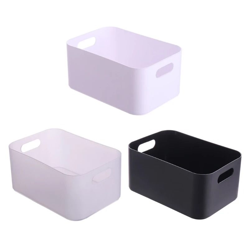 3 Цветни Малки Чекмеджета За Съхранение в Склада, Пластмасови Кутии за Съхранение с Дръжка за Спални, Черен / Прозрачен / Бял