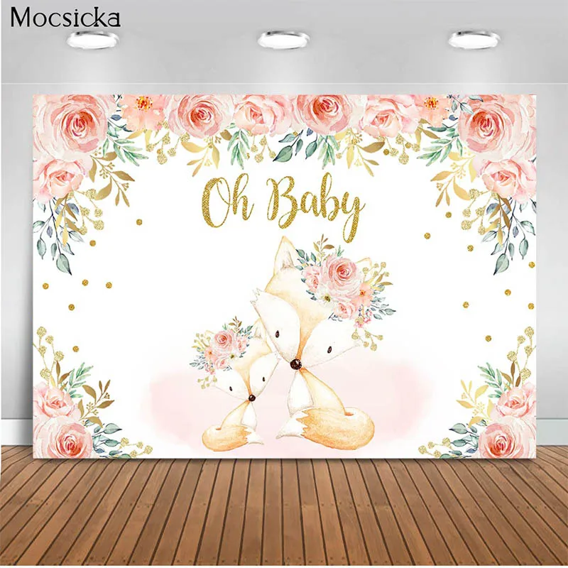 Mocsicka Oh Baby Background Цветя Малка Пачи Крак Стил На Декориране На Детски Портрет Снимка Фон Фотографско Студио