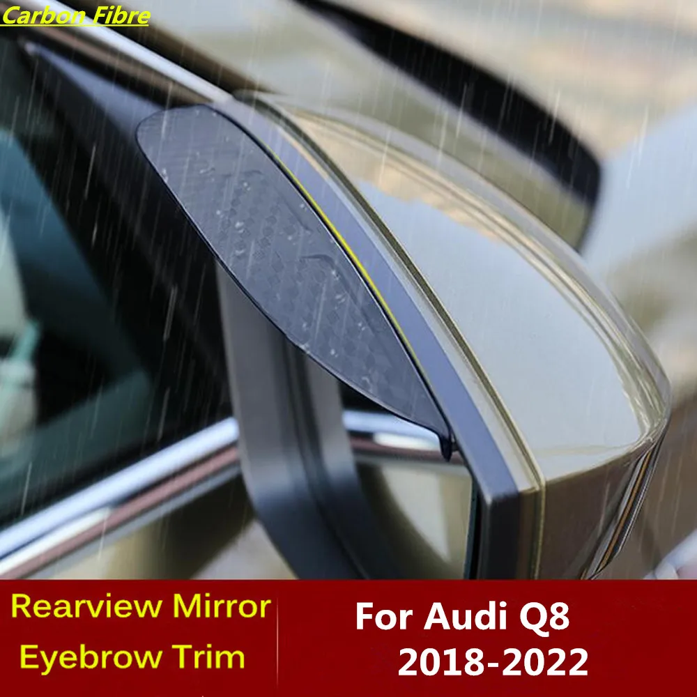 Капакът на Огледалото за обратно виждане, изработени От Въглеродни Влакна, Тампон Върху Рамката, Щит Светлини, Вежди, Автоаксесоари, Времето В Дъжда/Слънце За Audi Q8 2018-2023