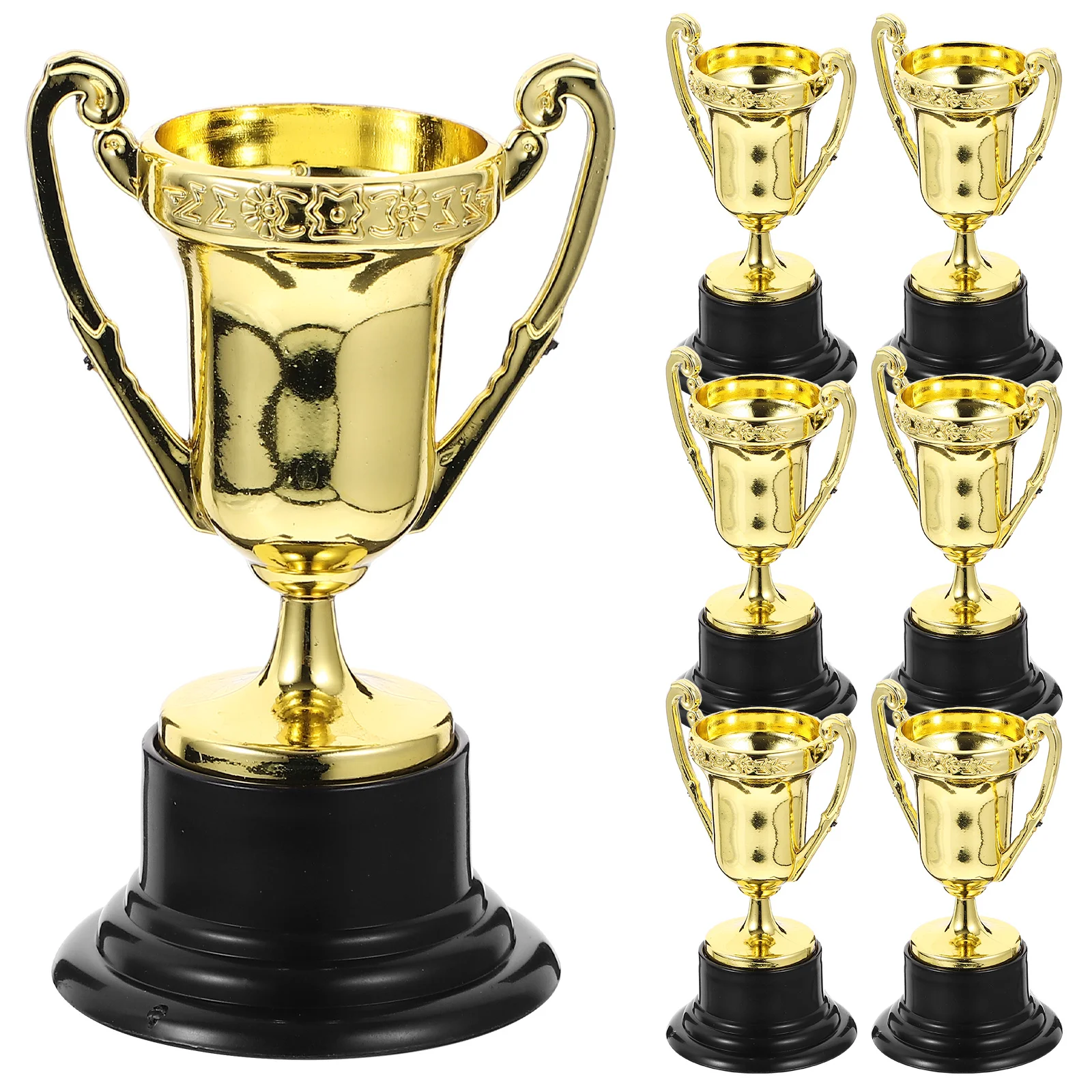 10шт Трофей Награда Златен цветен комплект трофеи Наградни Чаши за футболни Футболен бейзбол Кралят на награда за Сувенири партита за момчета и момичета