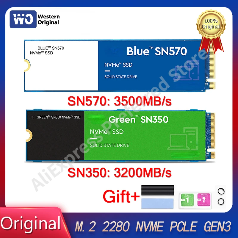 Западен Оригинален PS5 SSD SN570 SN350 1 TB И 2 TB 500 GB 250 GB вътрешен твърд диск M. 2 интерфейс NVMe PCIe3.0 * 4 m.2 2280