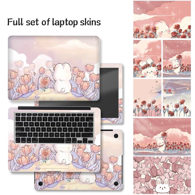 Универсални Стикери За Кожата Лаптоп Прекрасни Етикети Калъф САМ Rose Rabbit Красят Стикер 13 