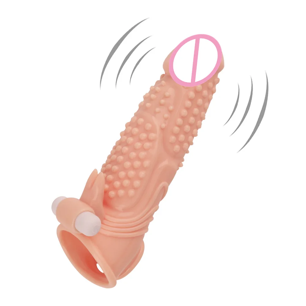 Вибриращ удължаване на пениса, за многократна употреба на презерватив, ръкав за увеличаване на мъжкия член, вибратор, калъф за пениса, секс-играчки, стоки за възрастни