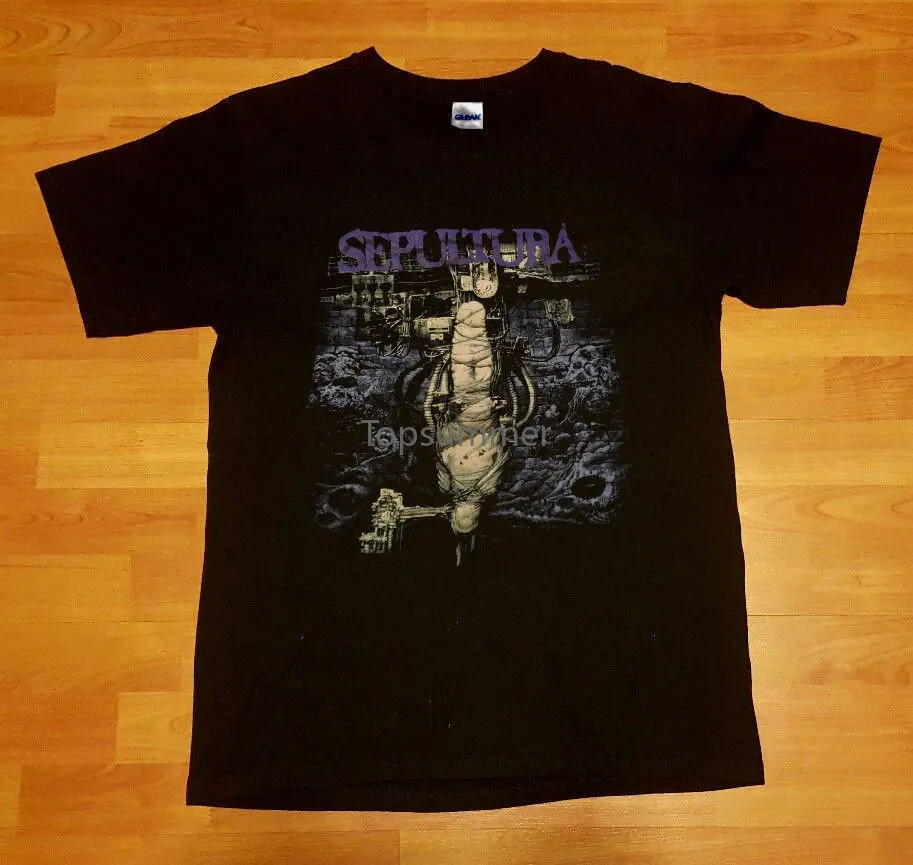 Реколта тениска на Sepultura Chaos Ad 1993 Tour Slayer Sarcofago, Преиздаване 2019, Последната мода в мъжки тениски