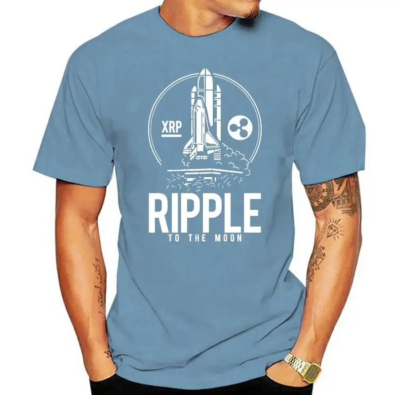 Тениска Ripple To The Moon - Бтк Xrp - Bitcoin Crypto Безплатна доставка, Мъжки Новата Модерна и Стилна тениска С кръгло деколте My