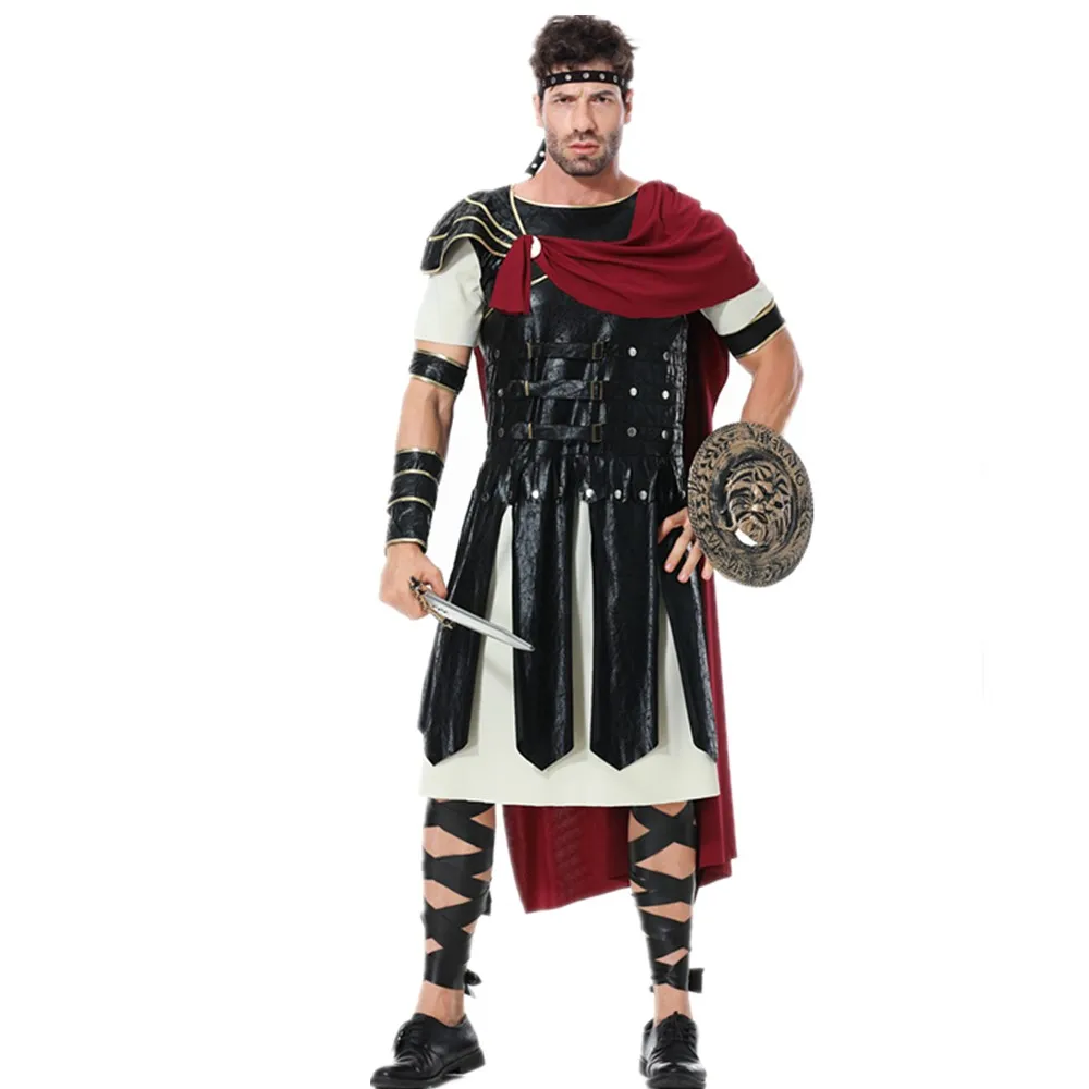 Средновековен Роман Royal Knight-Войн Cosplay Костюм за Хелоуин За мъже Карнавал за възрастни Европейските Гладиатори Солдатский Дъждобран Облекло