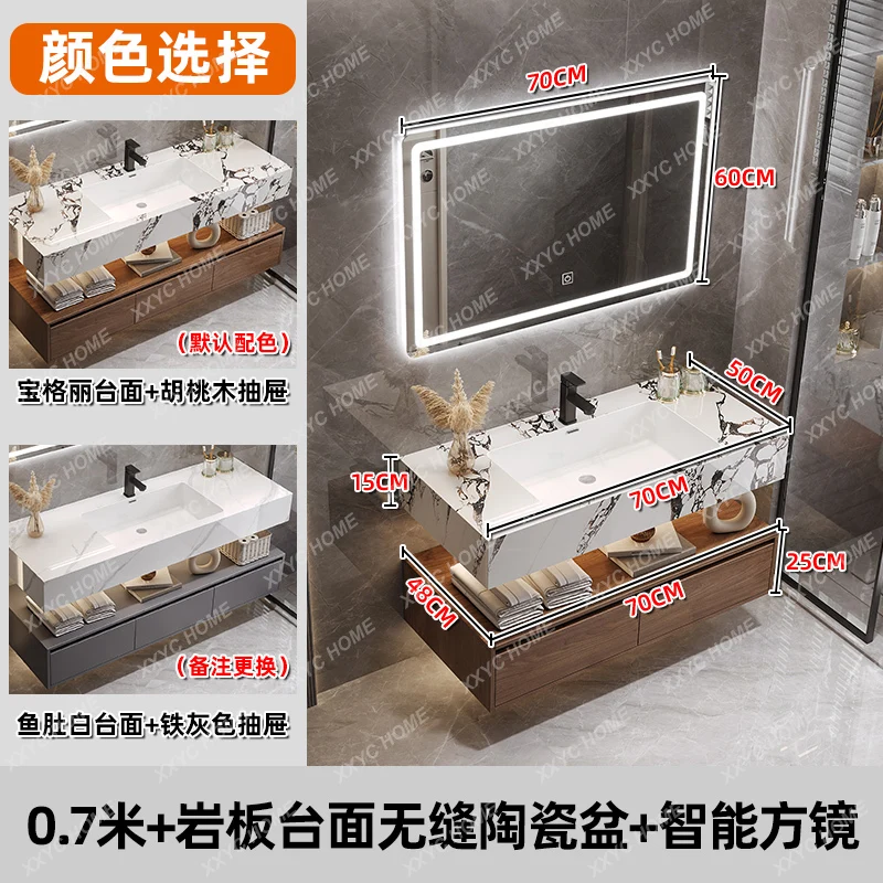 Каменна печка, керамични, безшевни едно парче мивка, Новата комбинация от шкафове за баня от орехово дърво в китайски стил